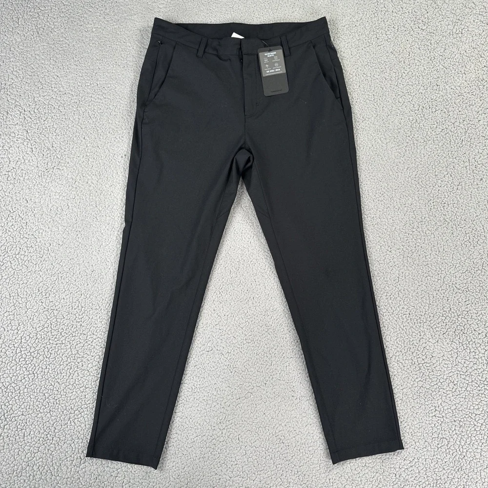 NWT Fabletics The Don Trouser Pants Men 34x32 Black Slim Fit Water Resistant
